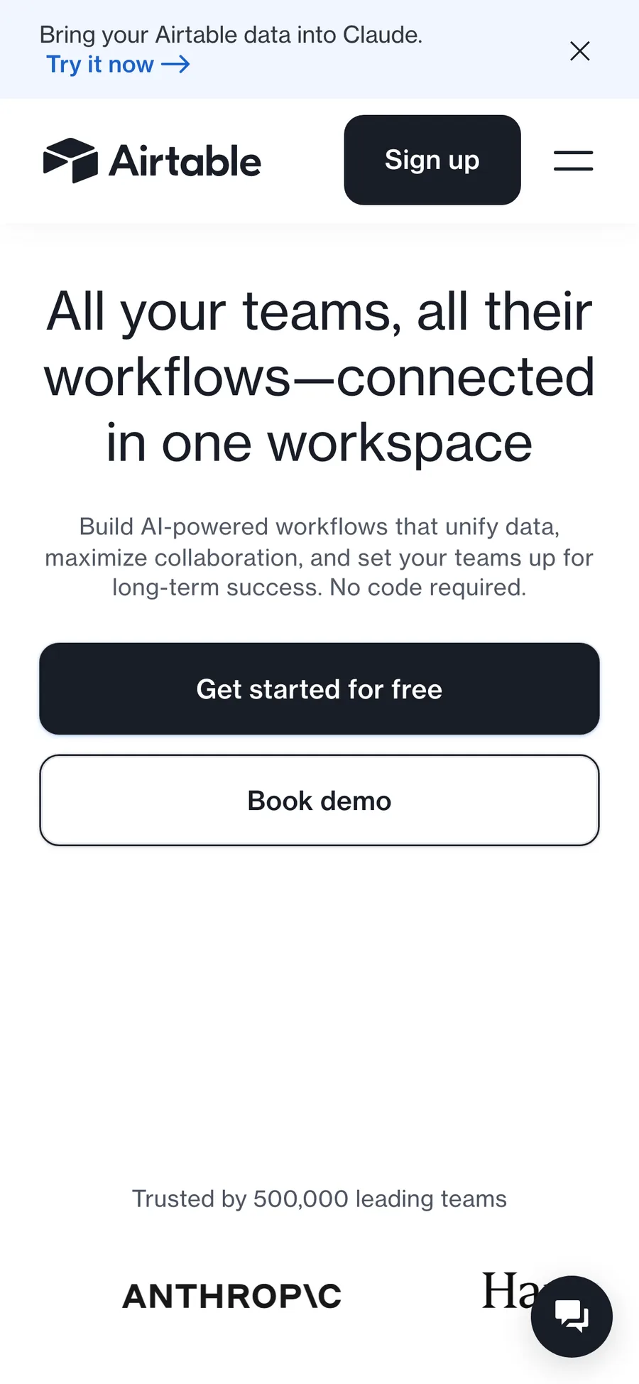 Airtable website preview