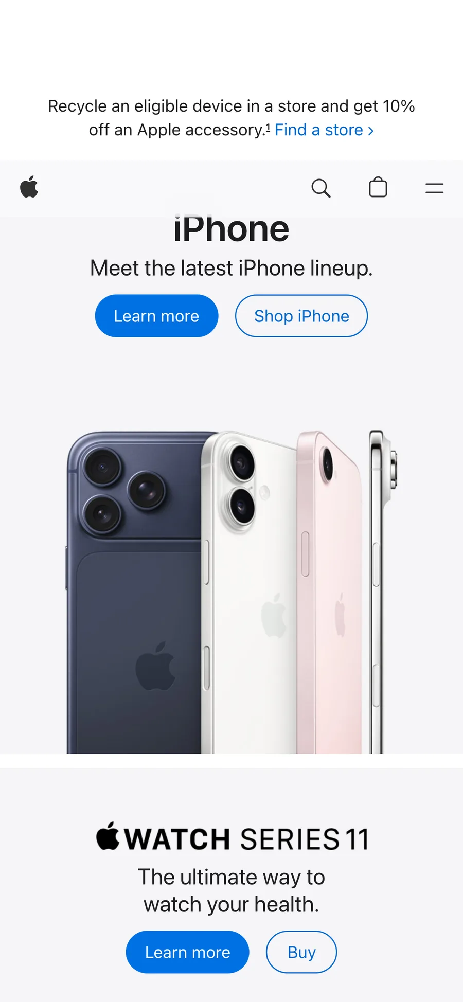 Apple website preview