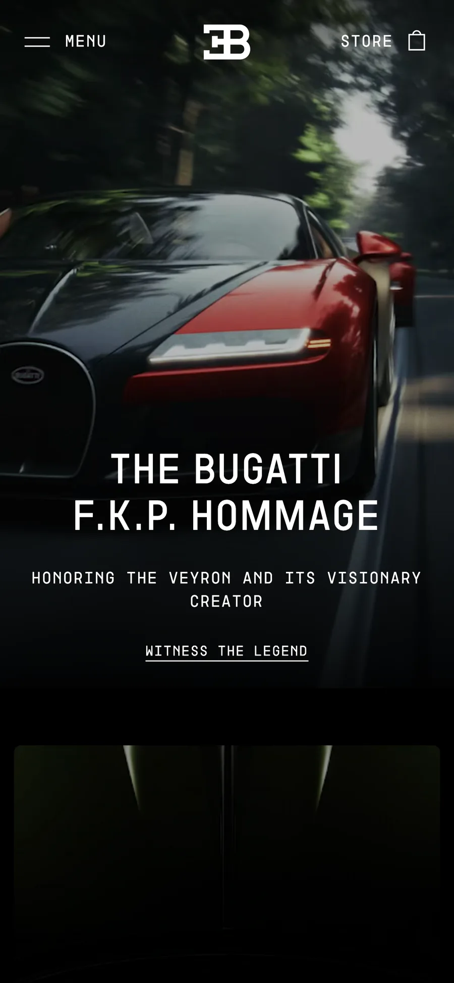 Bugatti website preview