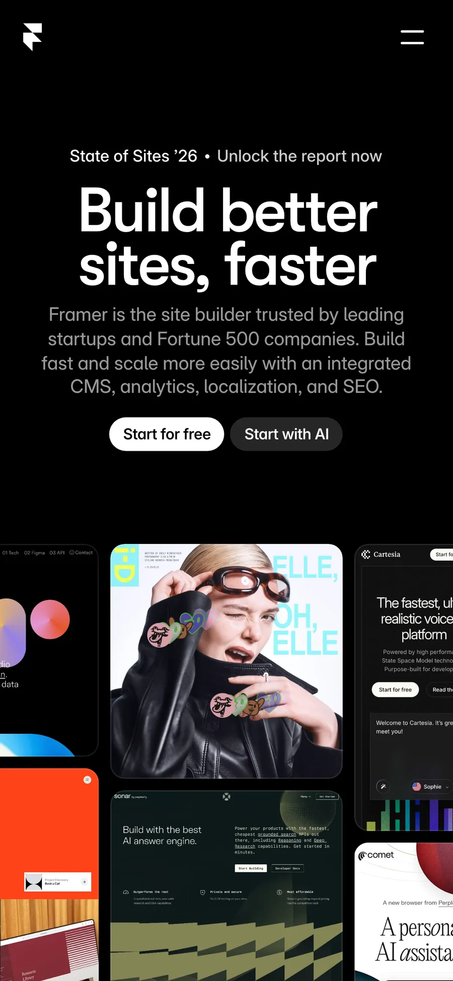 Framer website preview