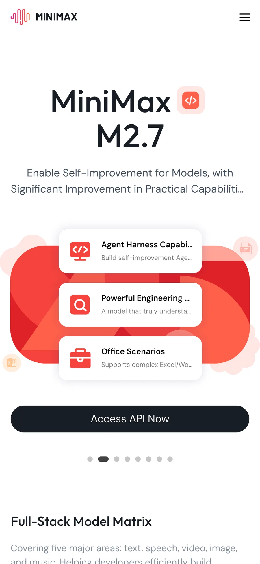 Minimax website preview