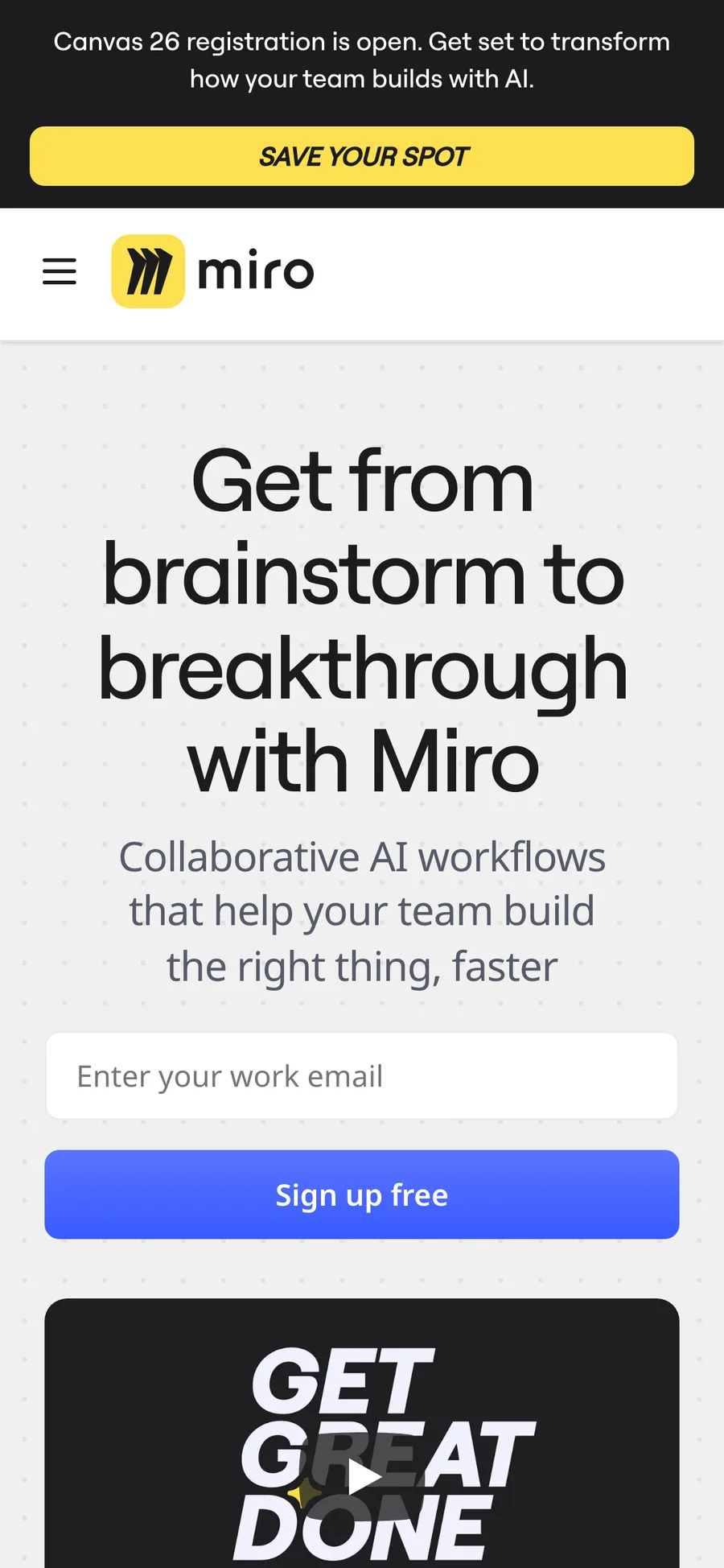 Miro website preview