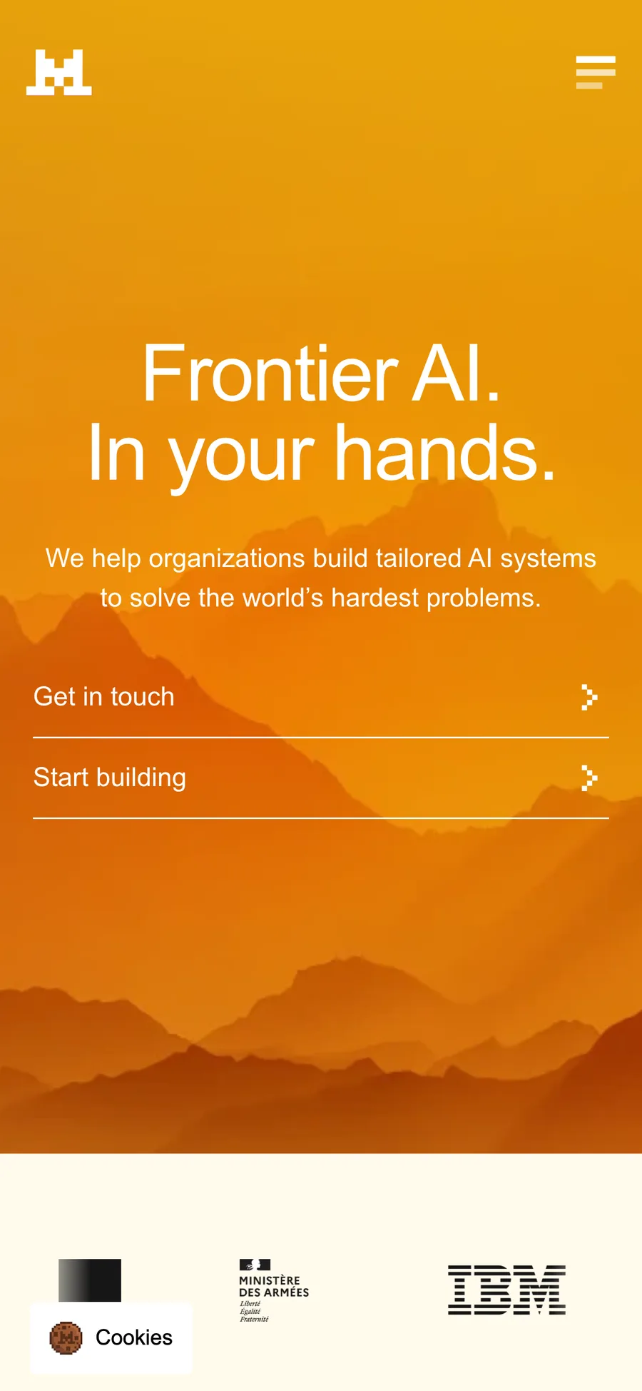 Mistral AI website preview