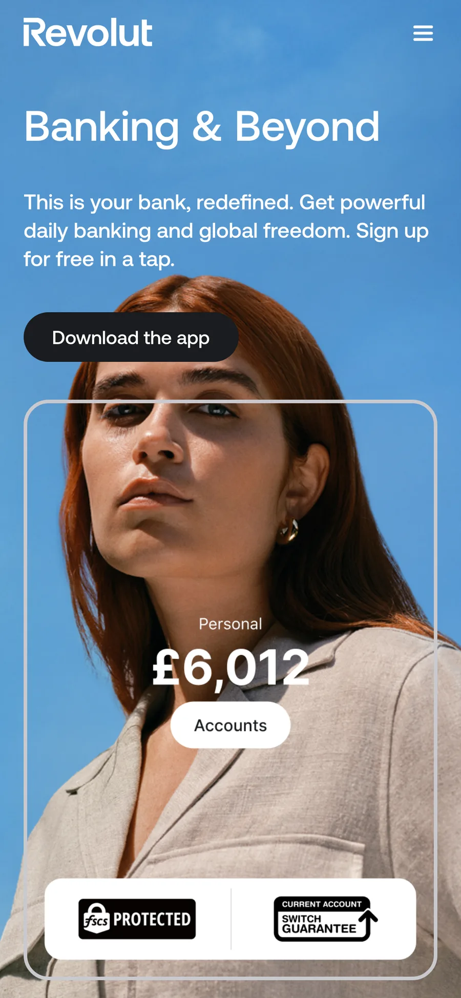 Revolut website preview