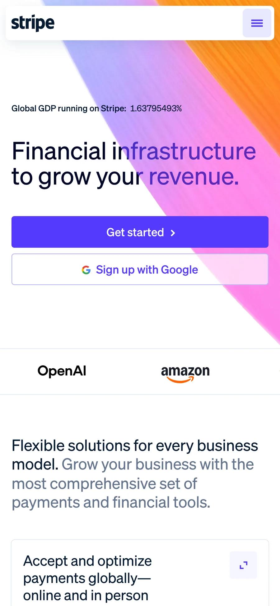 Stripe website preview