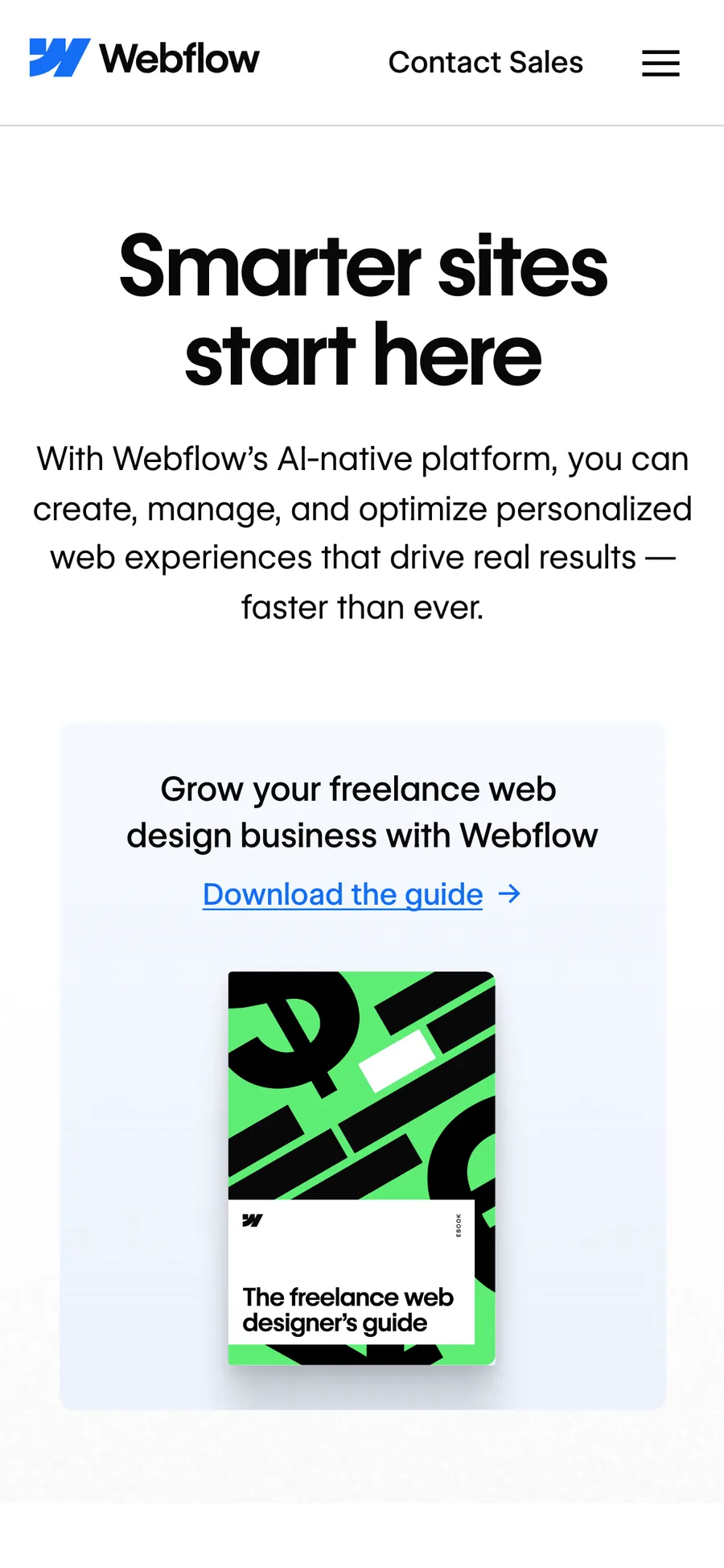Webflow website preview