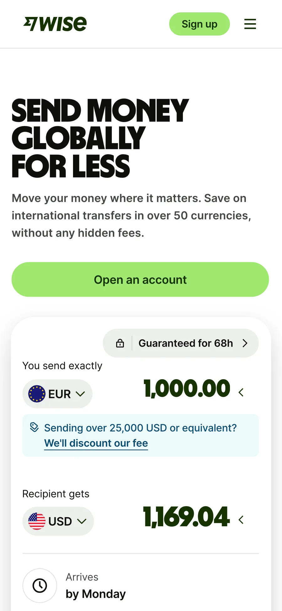 Wise website preview